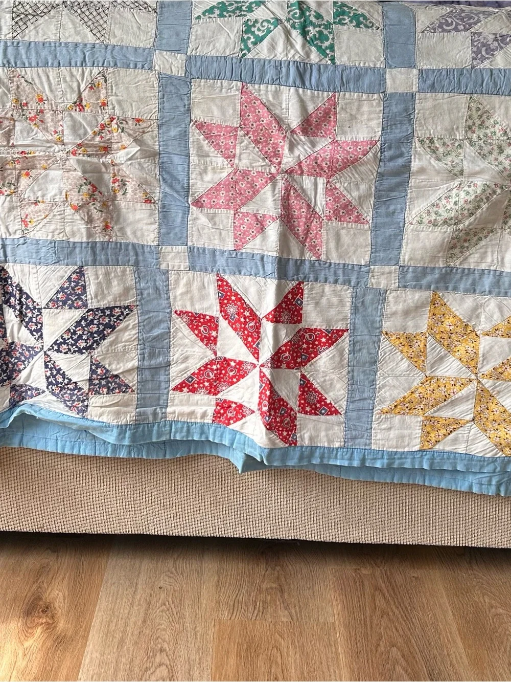 Vintage Handmade Star Quilt